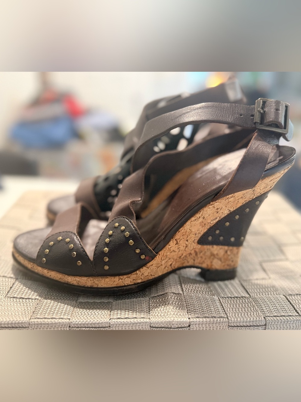 DKNY- Brown& Black Strap Sandals-8